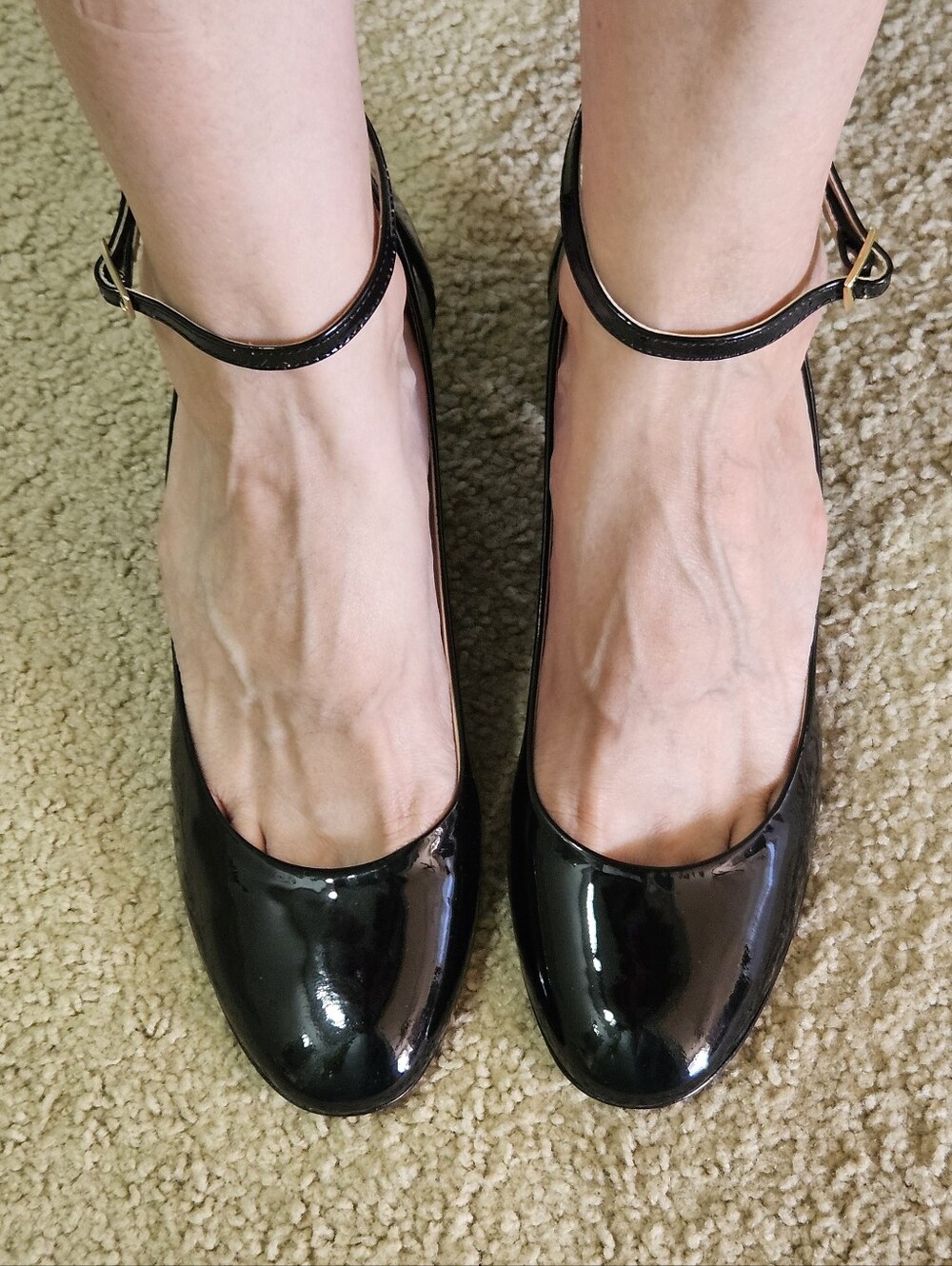 Comptoir Des Cotonnier Ankle-Strap Block Heel Pumps Size 9.5